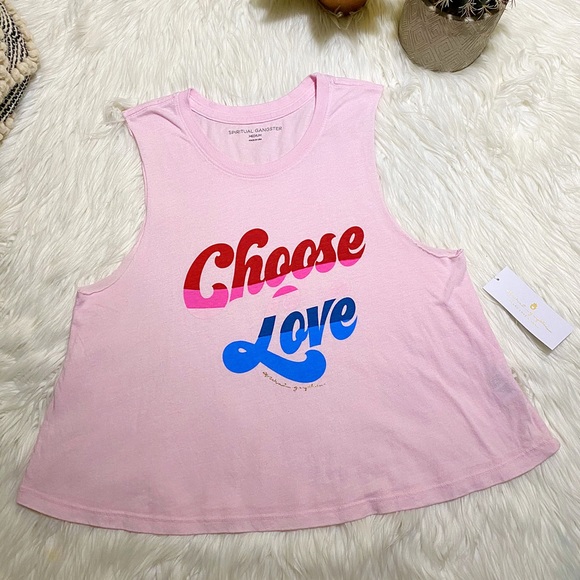 Spiritual Gangster Tops - Spiritual Gangster Choose Love cropped tank